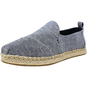 Toms Women's Deconstructed Alpargata Rope Chambray Navy Fabric Slip On Shoes